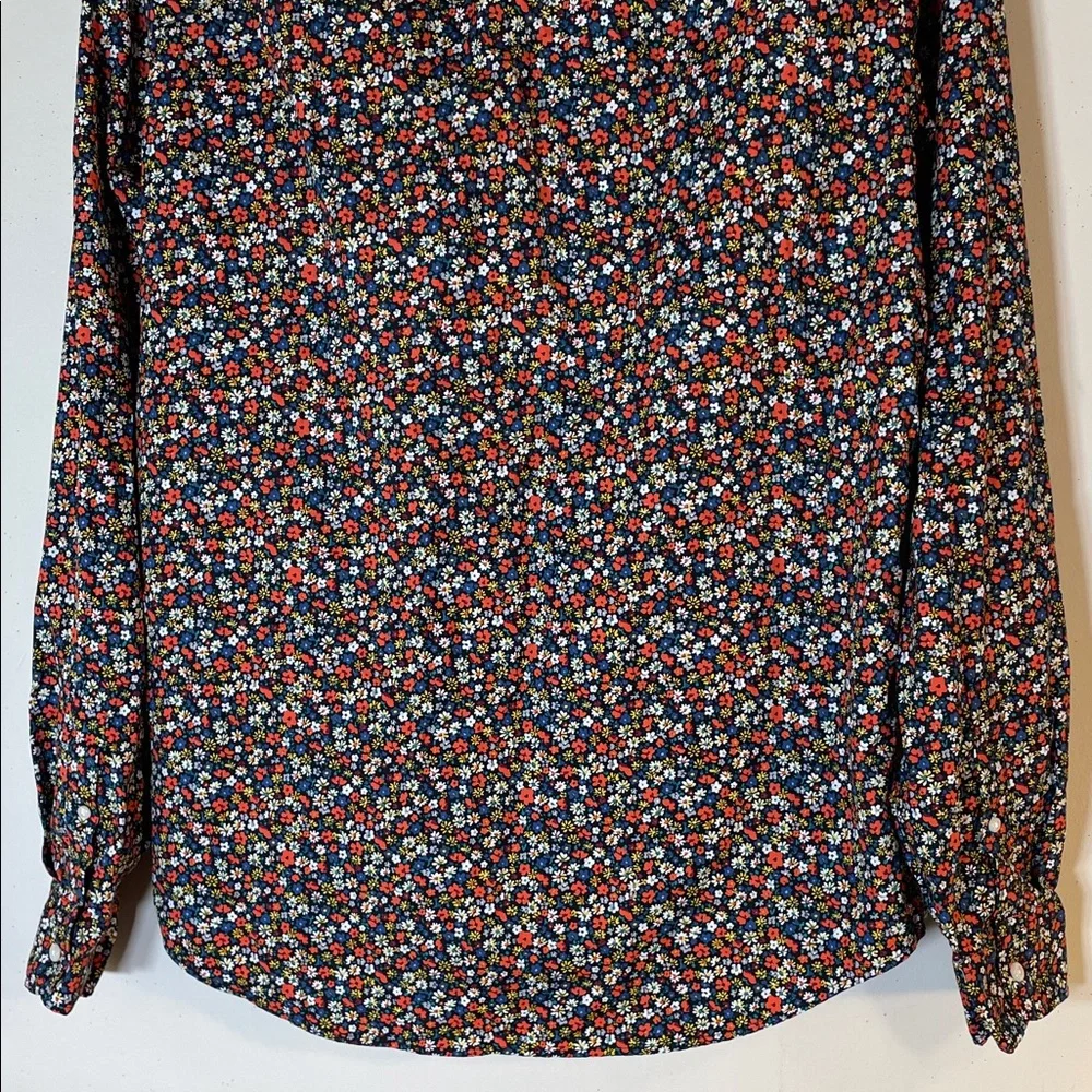 NEW! J. Crew Organic Cotton Multicolor Floral Men's Shirt. Medium Tall.